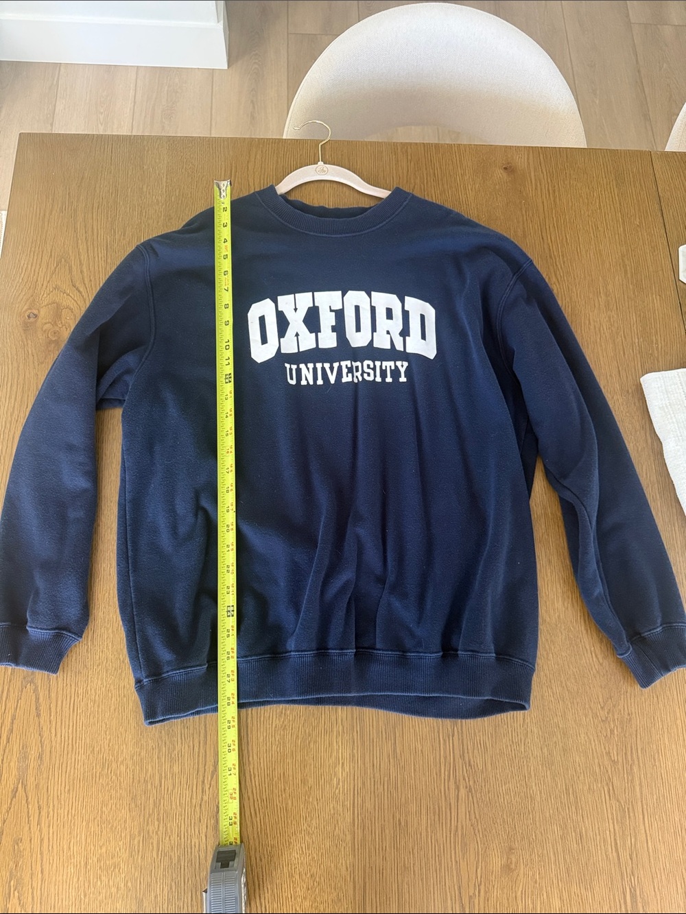 Vintage Oxford Navy Crewneck Sweatshirt with White Oxford University Chest Print